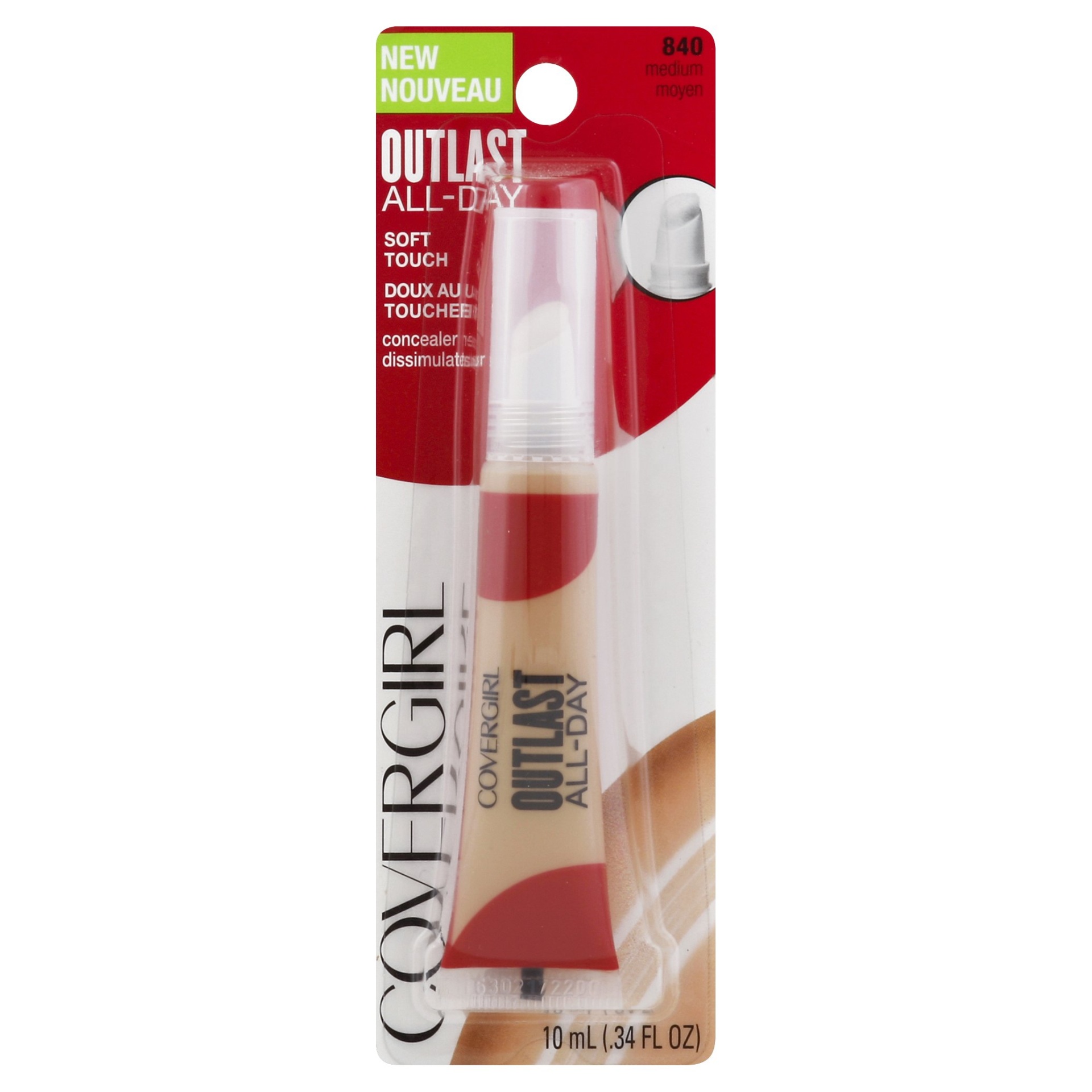 slide 1 of 7, Covergirl Outlast Concealer 840 Medium, 33 fl oz