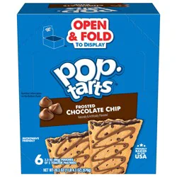 Pop-Tarts Toaster Pastries, Breakfast Foods, Kids Snacks, Frosted Chocolate Chip, 20.3oz Tray, 12 Pop-Tarts