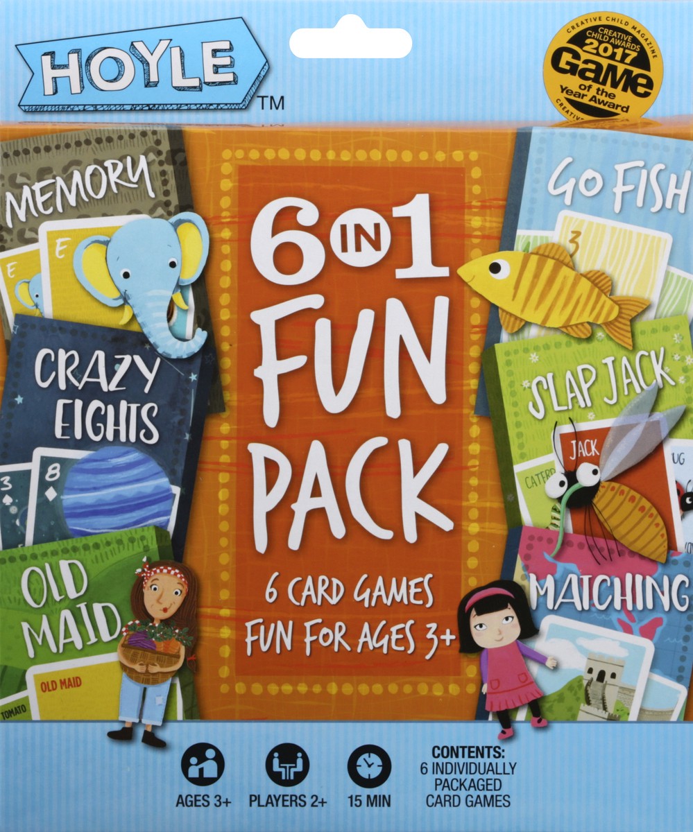 slide 1 of 9, Hoyle Fun Pack 6 in 1 Playing Cards 1 ea, 1 ct