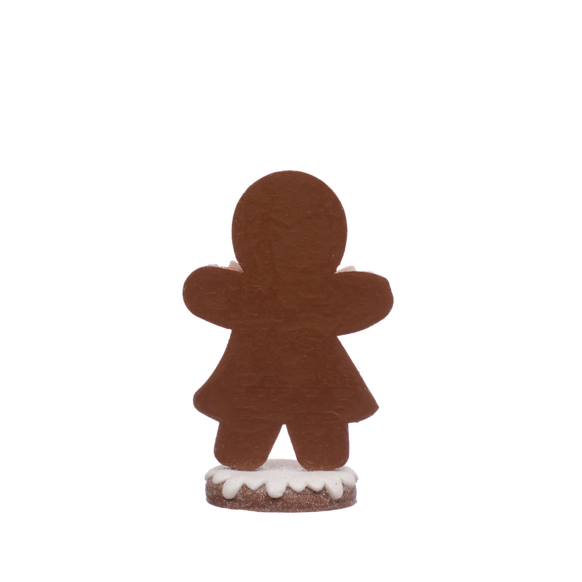 slide 3 of 3, 5" Frosted Gingerbread Cookie In Dress Clay Tabletop Decor By Ashland, 3.13 in x 1.63 in x 5 in