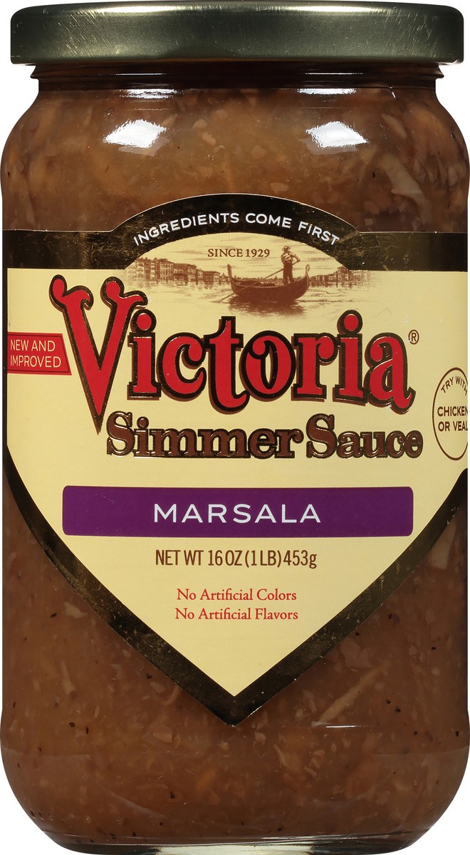 slide 8 of 8, Victoria Simmer Sauce, Marsala, 16 oz