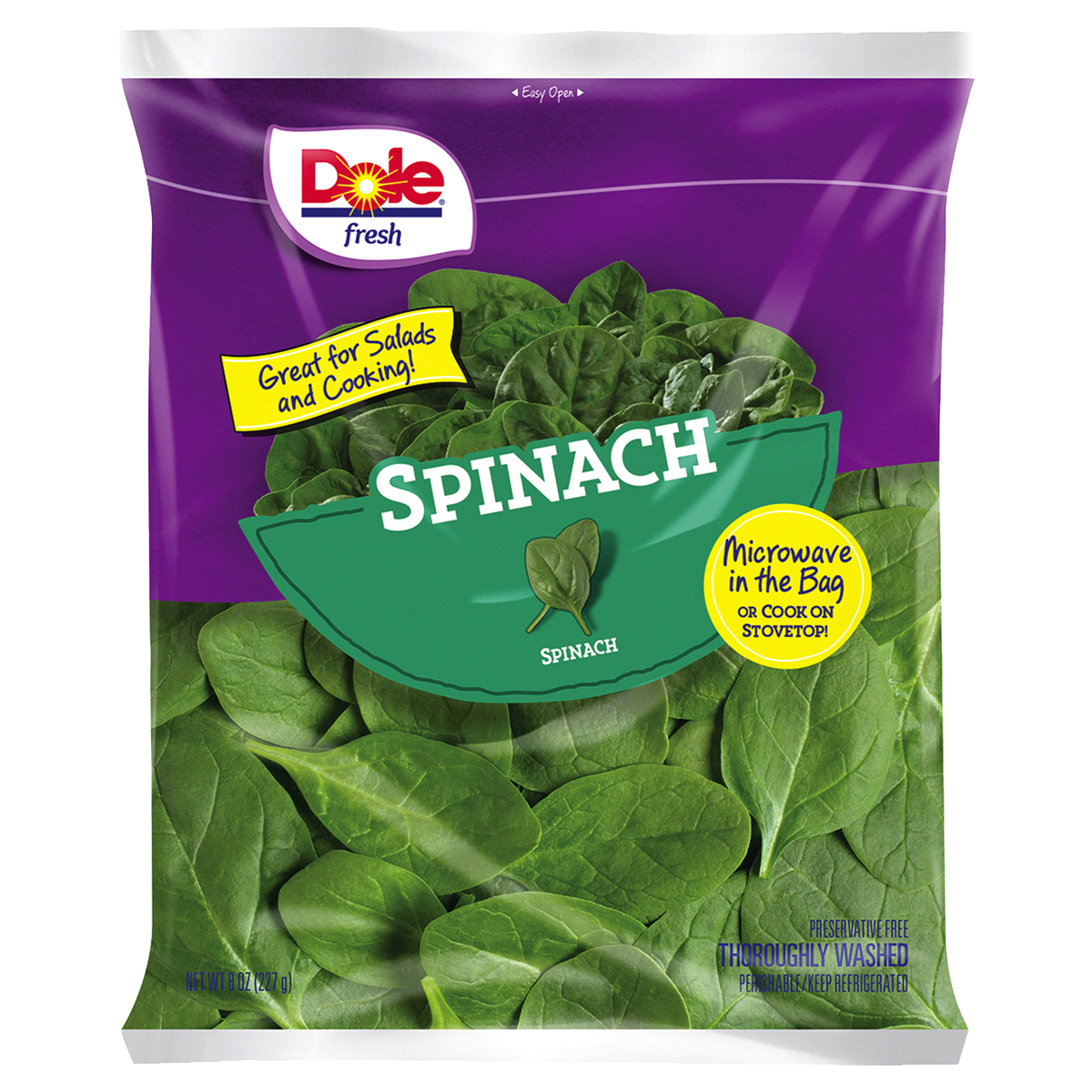 slide 1 of 2, Dole Spinach, 9 oz