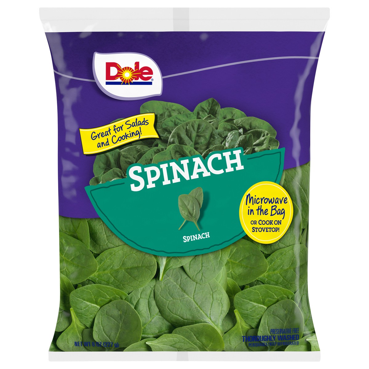 slide 1 of 7, Dole Spinach, 8 oz
