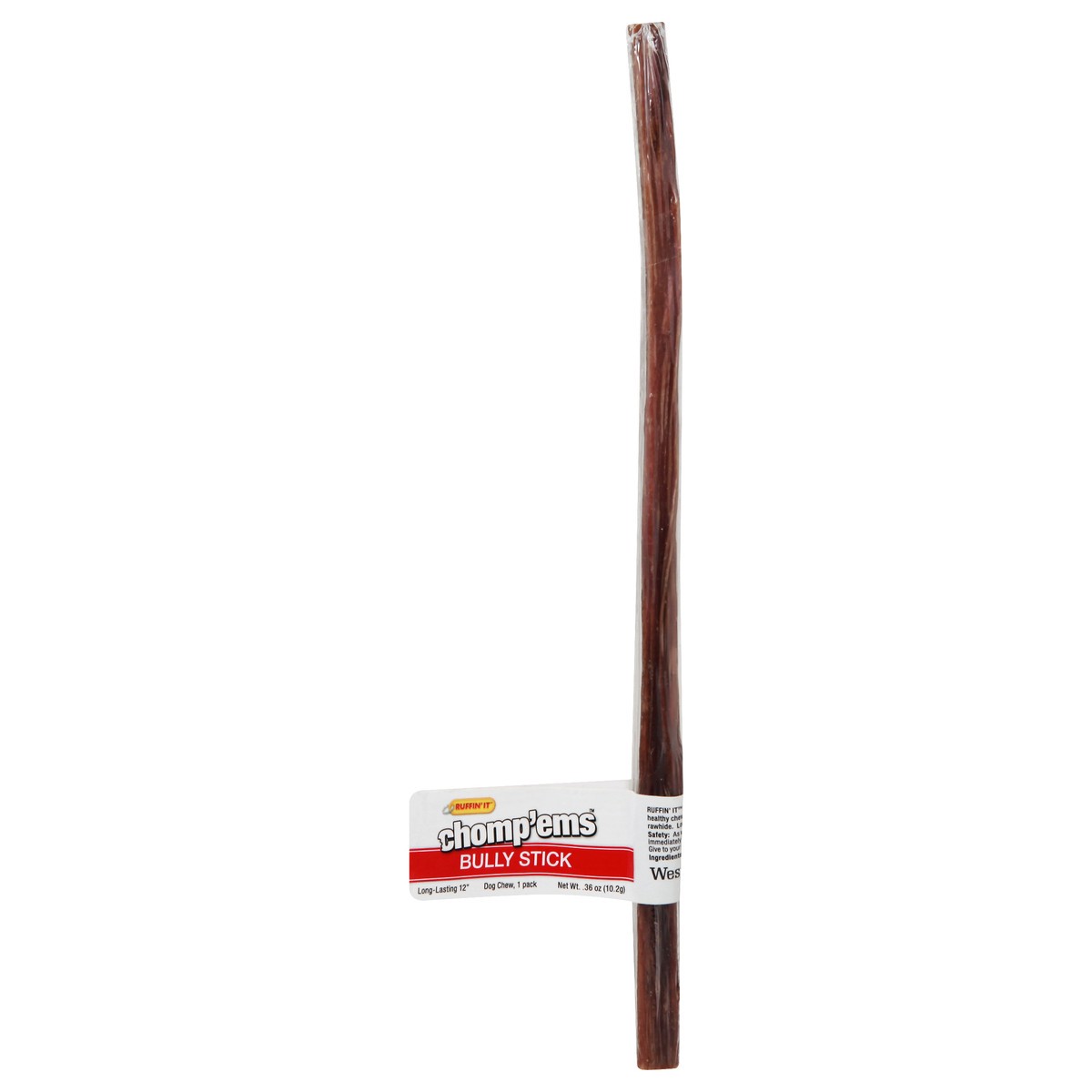 slide 3 of 9, Ruffin' It Chomp'ems 12 Inch Bully Stick Dog Chew 1 ea, 1 ct