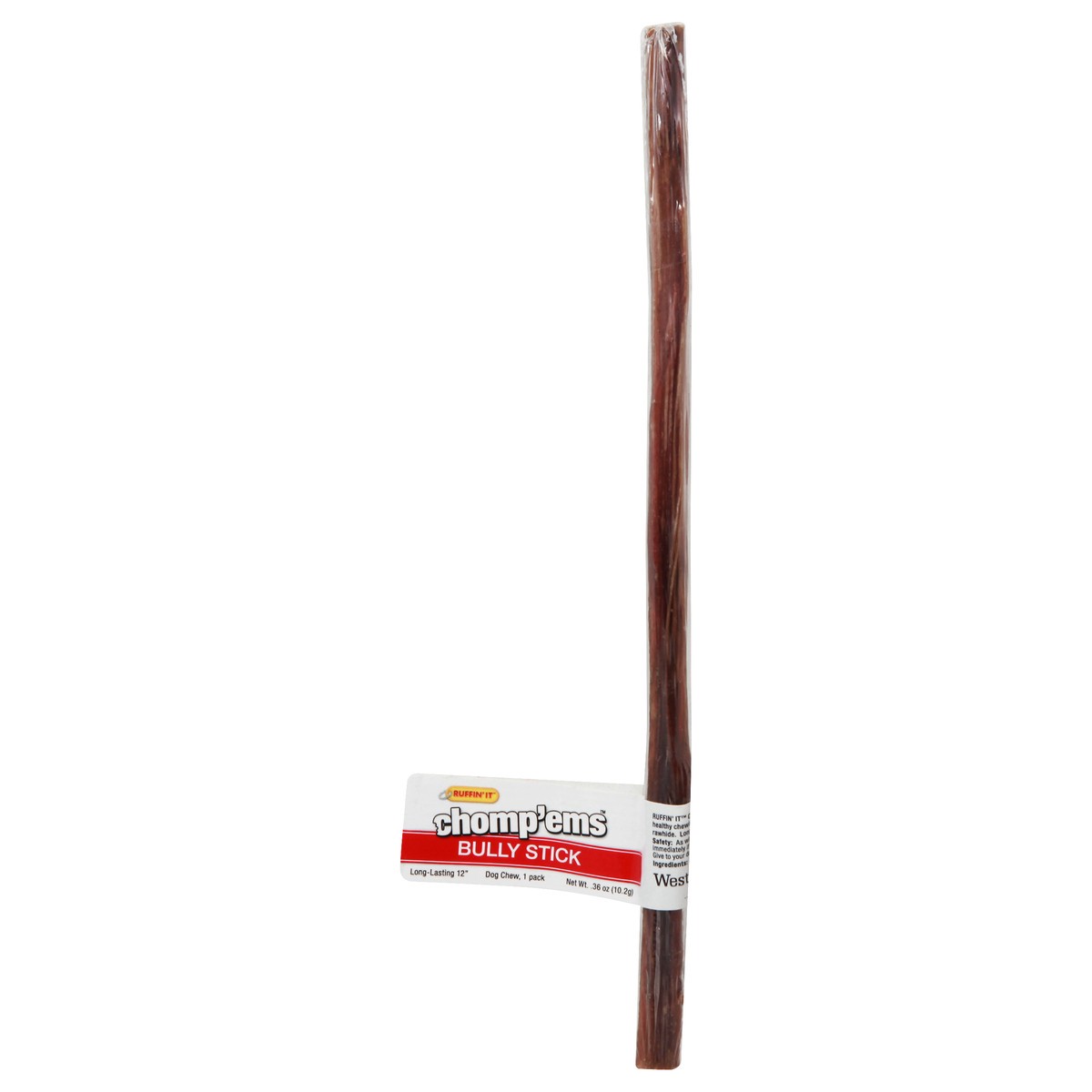 slide 1 of 9, Ruffin' It Chomp'ems 12 Inch Bully Stick Dog Chew 1 ea, 1 ct