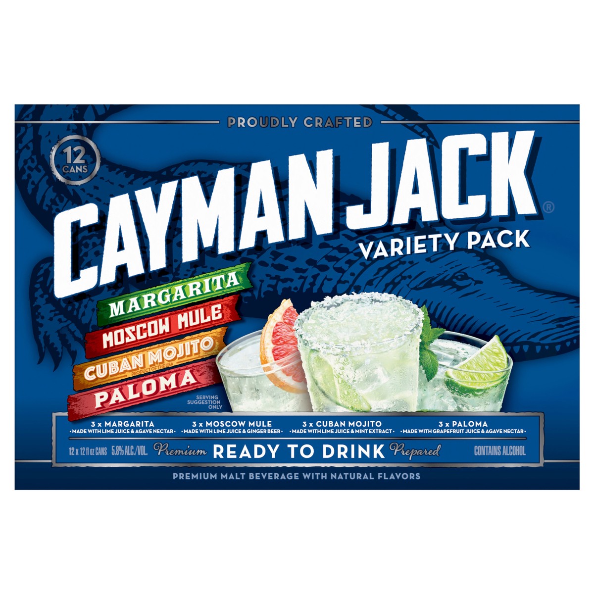 slide 1 of 1, Cayman Jack Variety Pack 12pk, 12 ct; 12 oz