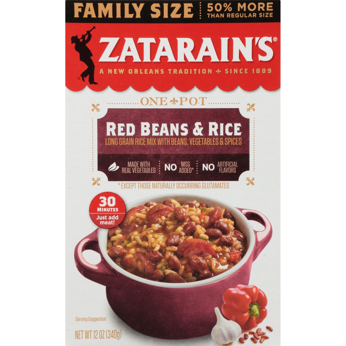 slide 9 of 11, Zatarain's Family Size Red Beans & Rice, 12 oz