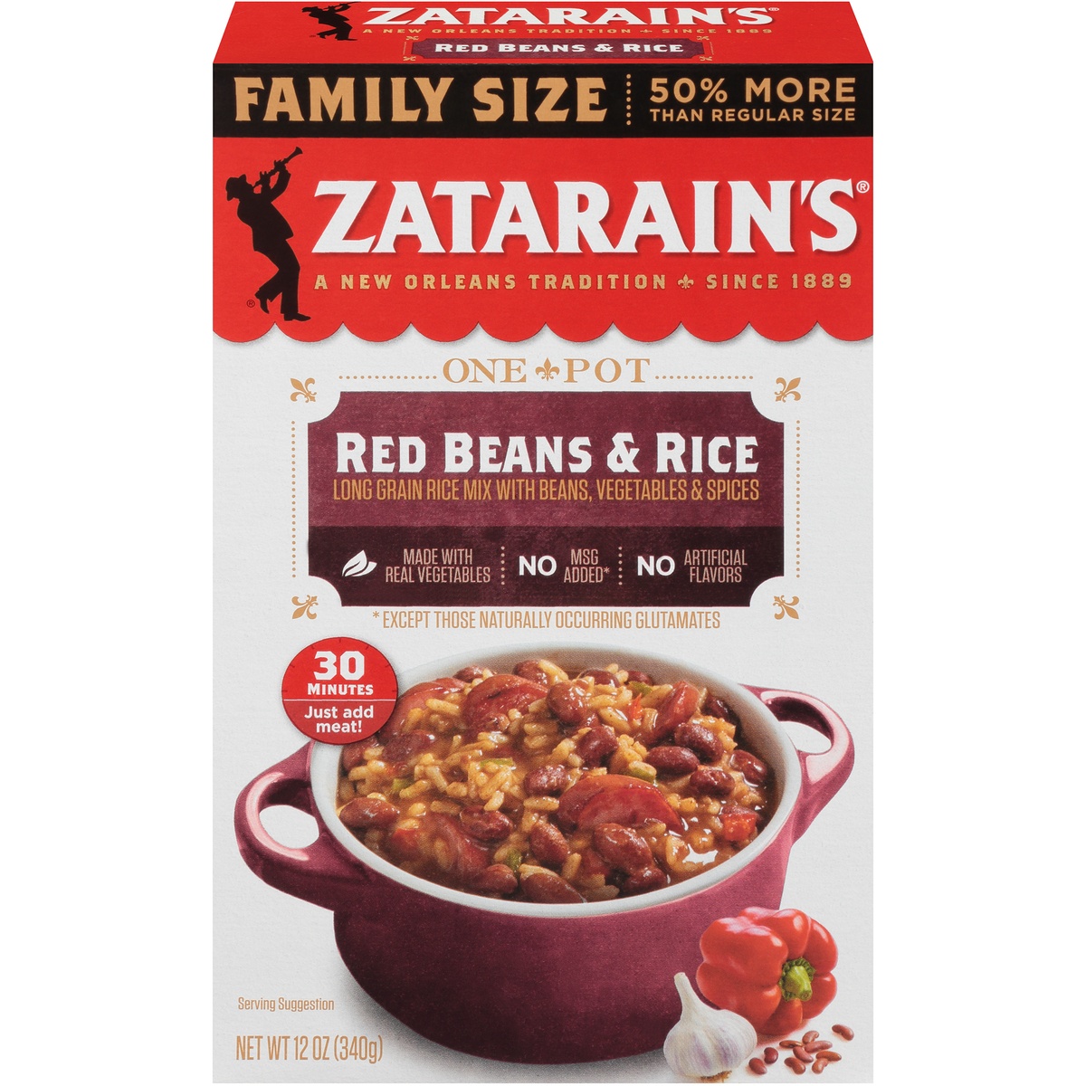 slide 1 of 11, Zatarain's Family Size Red Beans & Rice, 12 oz