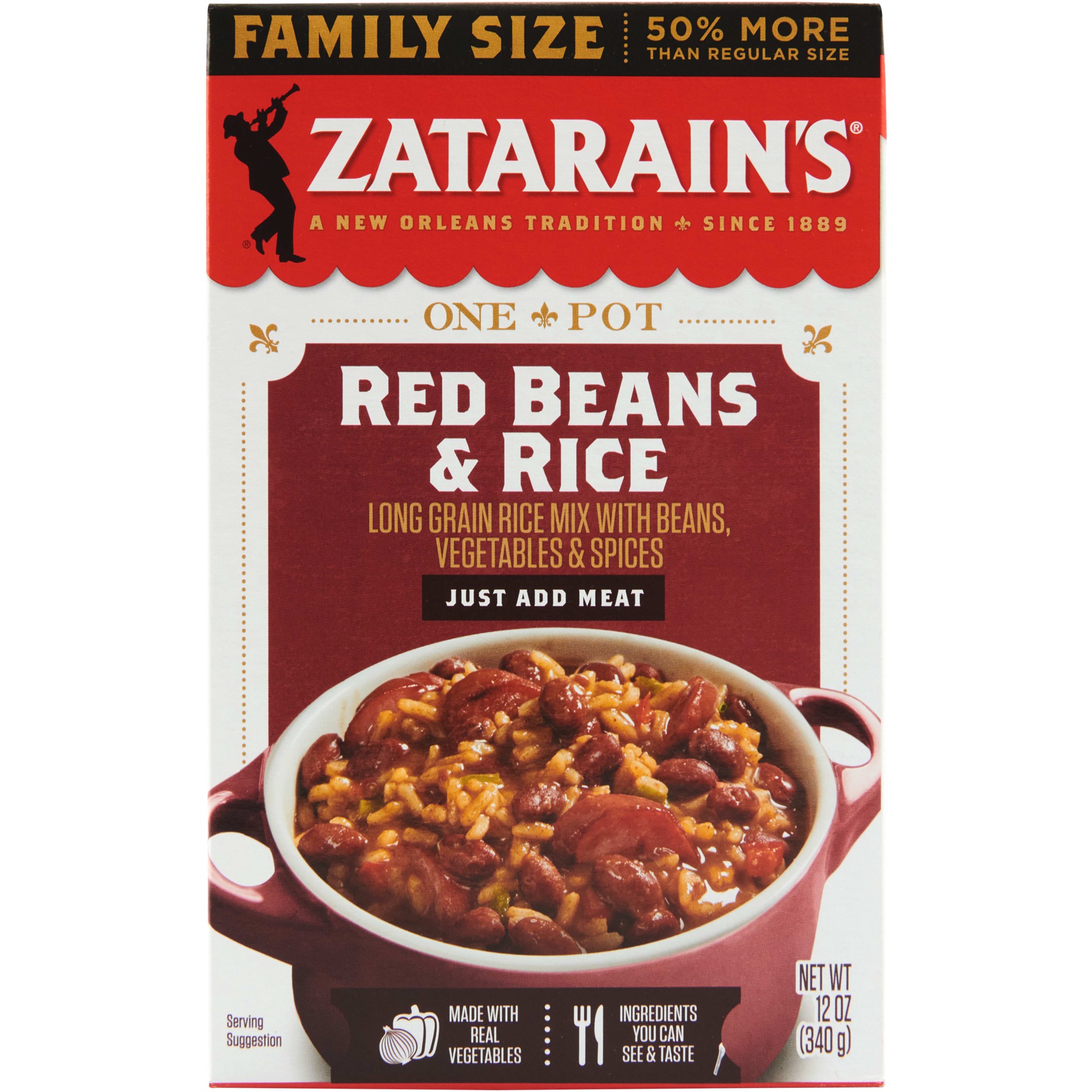 slide 1 of 5, Zatarain's Red Beans & Rice - Family Size, 12 oz