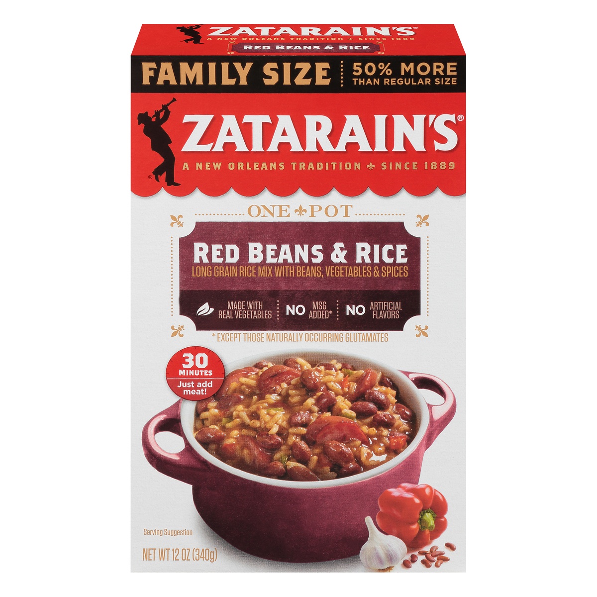 slide 11 of 11, Zatarain's Family Size Red Beans & Rice, 12 oz