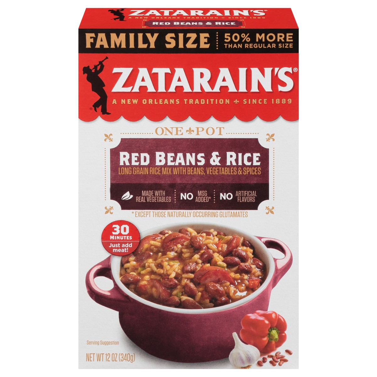 slide 1 of 5, Zatarain's Red Beans & Rice - Family Size, 12 oz