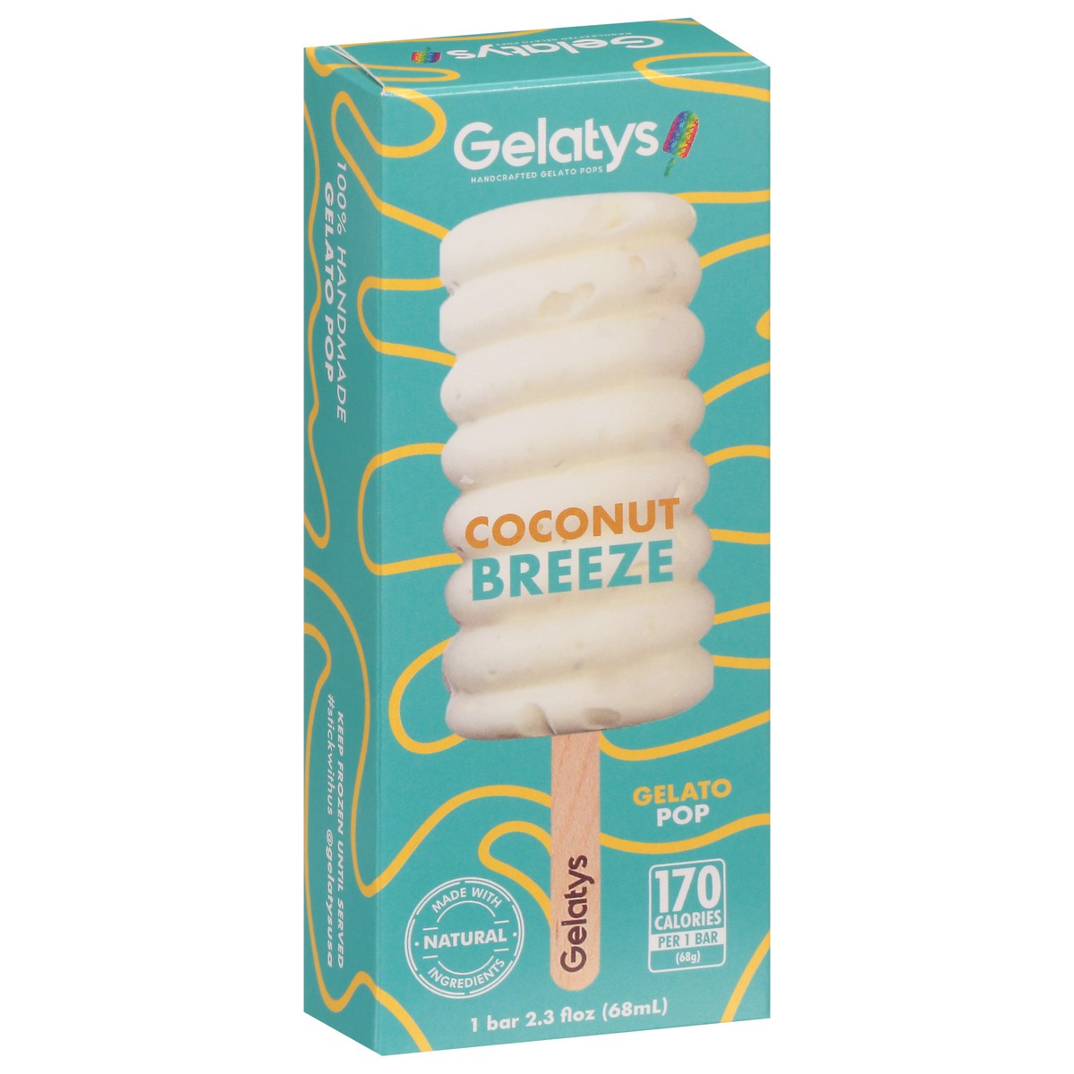 slide 1 of 1, Gelaty Ice Pops Coconut Breeze, 2 oz