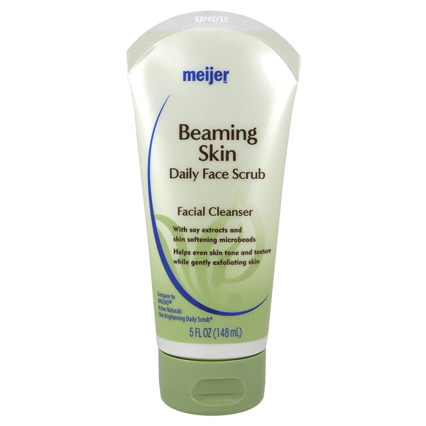 slide 1 of 1, Meijer Beaming Skin Daily Face Scrub Facial Cleanser, 5 oz