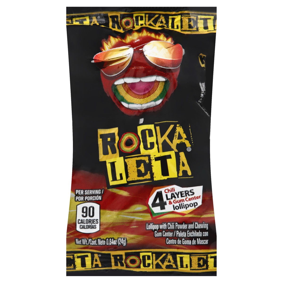 slide 6 of 13, Rocka Leta 4 Layers Chili & Gum Center Lollipop 0.84 oz Bag, 0.84 oz