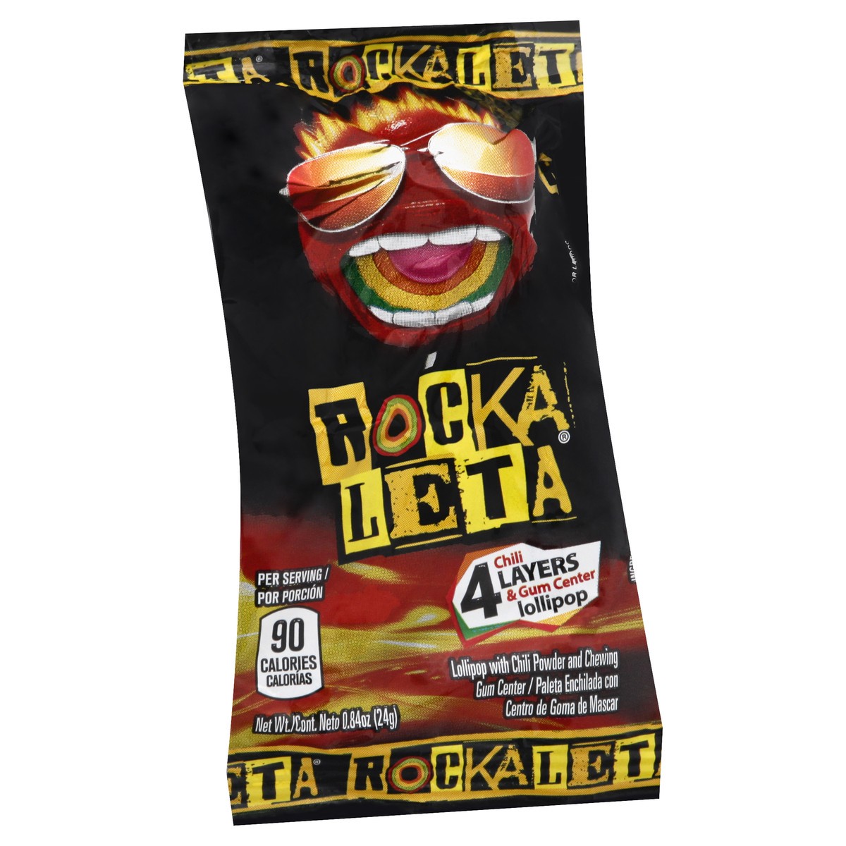 slide 13 of 13, Rocka Leta 4 Layers Chili & Gum Center Lollipop 0.84 oz Bag, 0.84 oz