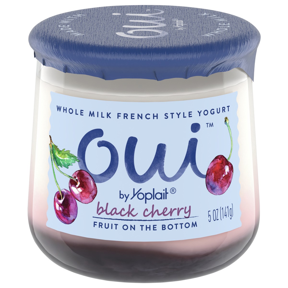 slide 1 of 9, Oui by Yoplait French Style Black Cherry Whole Milk Yogurt, 5 OZ Jar, 5 oz