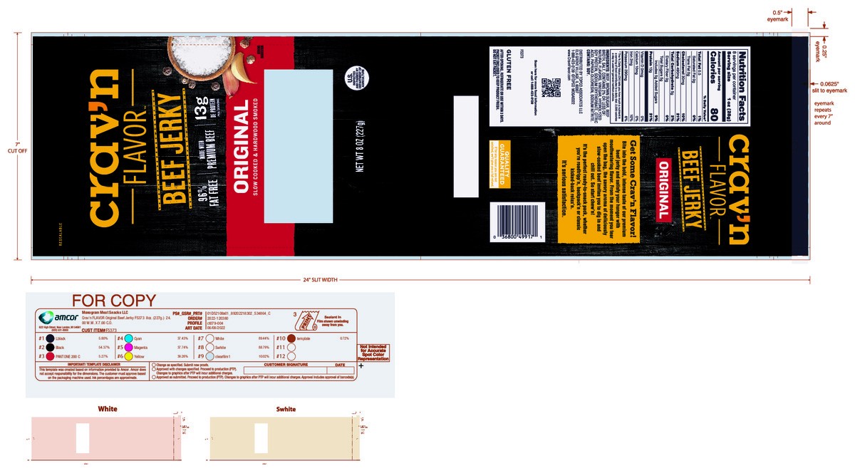 slide 9 of 14, Crav'n Flavor Original Beef Jerky - 8 oz, 8 oz