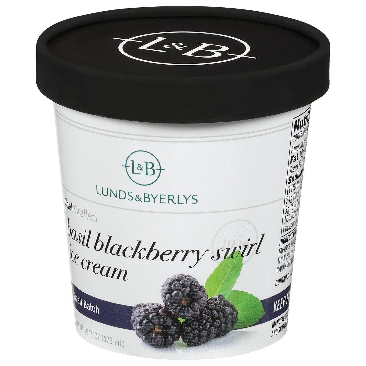 slide 2 of 4, Lunds & Byerlys Small Batch Basil Blackberry Swirl Ice Cream 16 fl oz, 16 fl oz