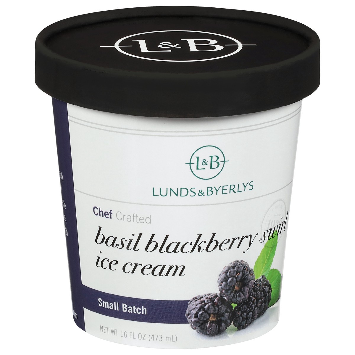 slide 3 of 4, Lunds & Byerlys Small Batch Basil Blackberry Swirl Ice Cream 16 fl oz, 16 fl oz