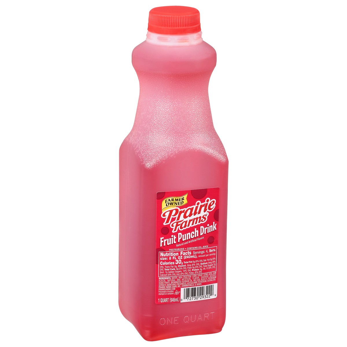 slide 2 of 12, Prairie Farms Fruit Punch Drink 1 qt, 1 qt