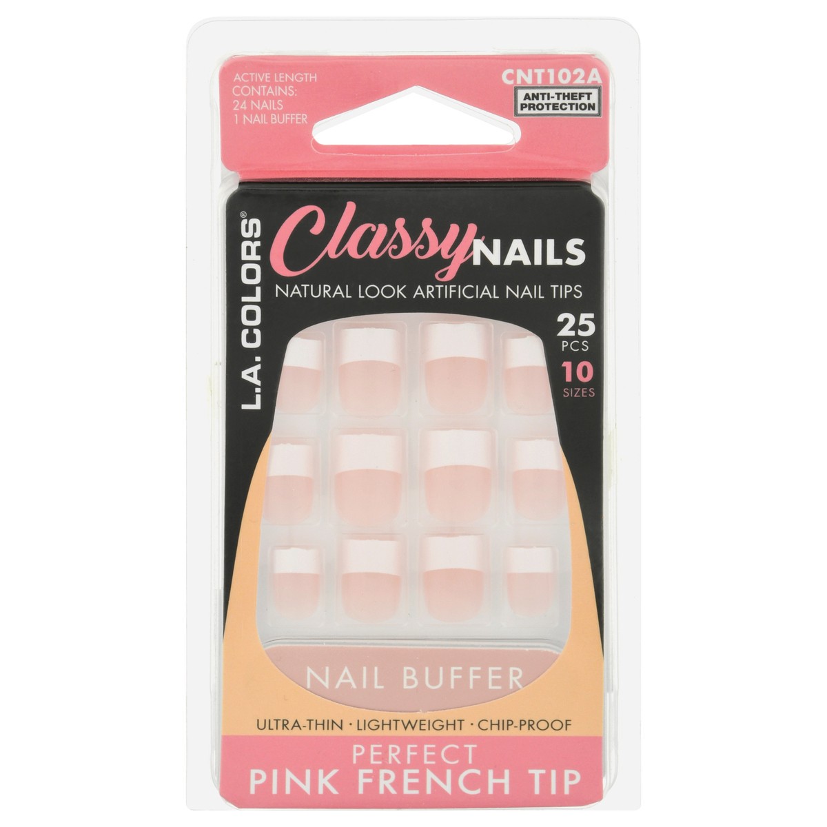 slide 4 of 11, L.A. Colors L.A, Colors Classy Nail Tips - Pink French, 24 ct