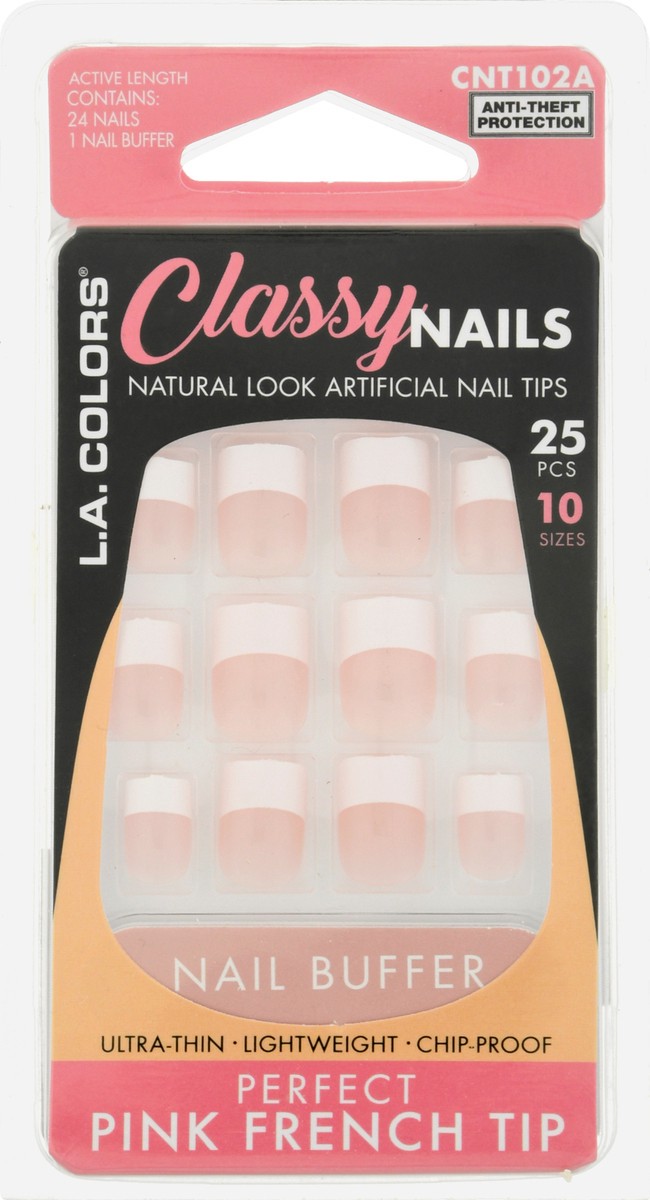 slide 5 of 11, L.A. Colors L.A, Colors Classy Nail Tips - Pink French, 24 ct