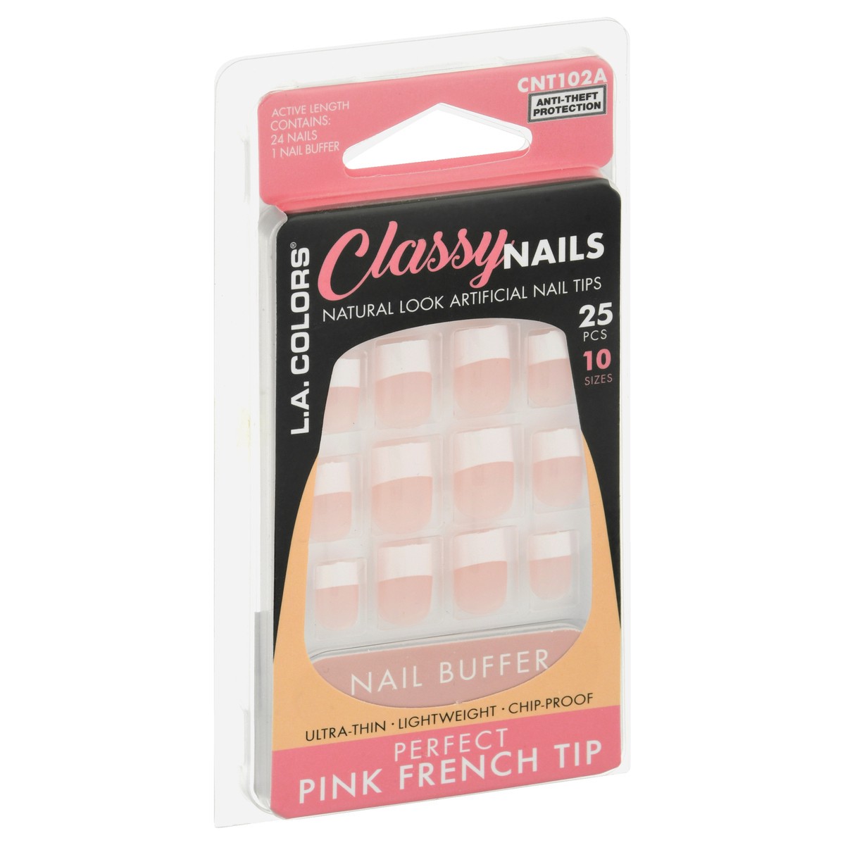 slide 6 of 11, L.A. Colors L.A, Colors Classy Nail Tips - Pink French, 24 ct
