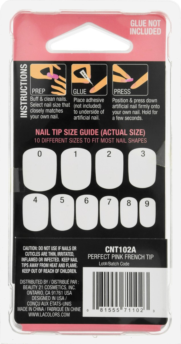 slide 9 of 11, L.A. Colors L.A, Colors Classy Nail Tips - Pink French, 24 ct