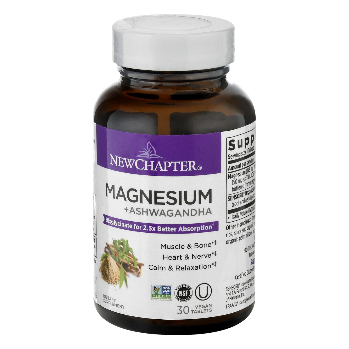 slide 4 of 9, New Chapter Magnesium + Ashwagandha, 1 ct
