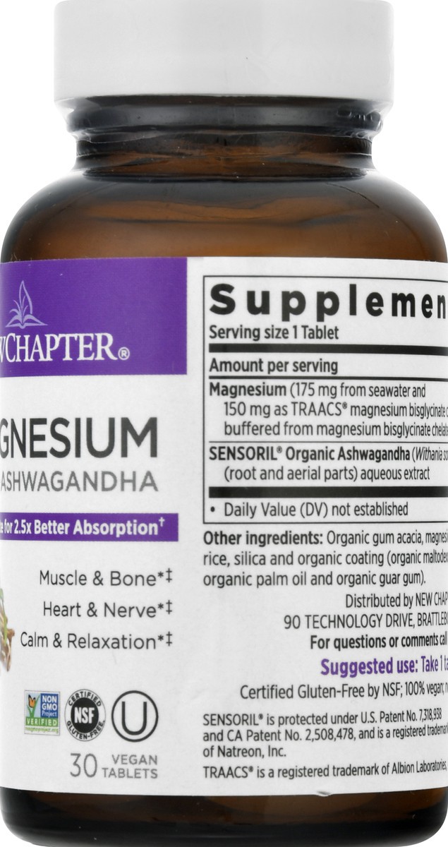 slide 8 of 9, New Chapter Magnesium + Ashwagandha, 1 ct