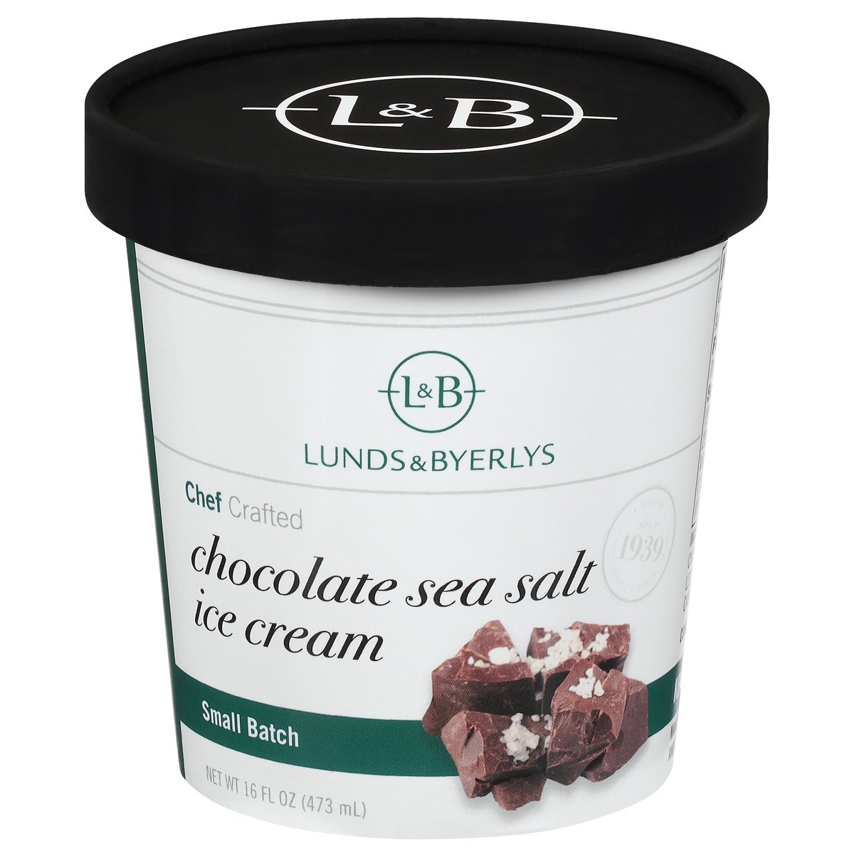 slide 1 of 4, Lunds & Byerlys Small Batch Chocolate Sea Salt Ice Cream 16 fl oz, 16 fl oz