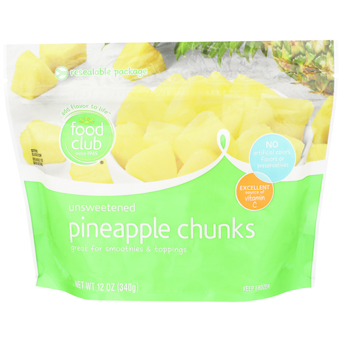 slide 1 of 1, Food Club Unsweetened Pineapple Chunks, 12 oz