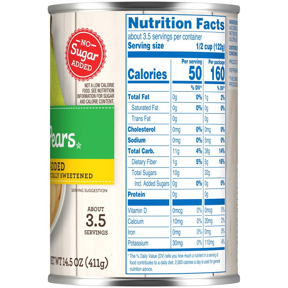 slide 2 of 3, Kroger No Sugar Added Sliced Pears, 14.5 oz