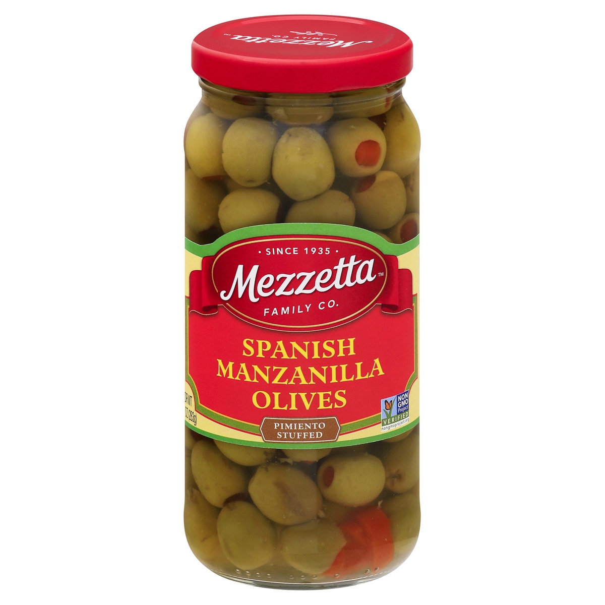 slide 1 of 10, MezzettaManzanilla Olives With Minced Pimento, 10 oz