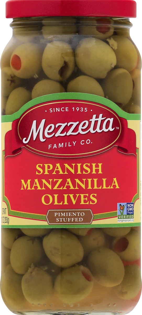 slide 9 of 10, MezzettaManzanilla Olives With Minced Pimento, 10 oz
