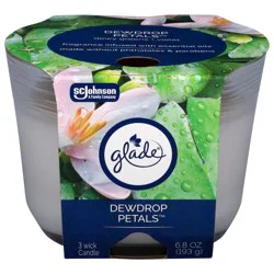 Glade 3 Wick Dewdrop Petals Candle 1 Each