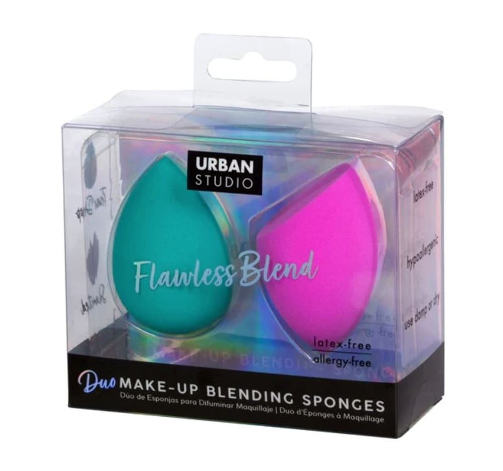 slide 1 of 1, Urban Studio Flawless Blend Makeup Blending Sponges - Pink/Teal, 2 ct