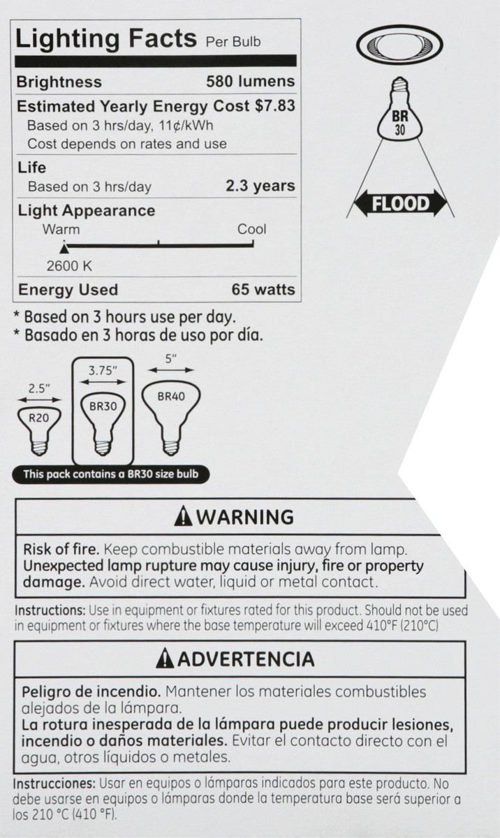 slide 10 of 11, GE 65 Watts Soft White Indoor Floodlight Light Bulb 1 ea, 1 ct