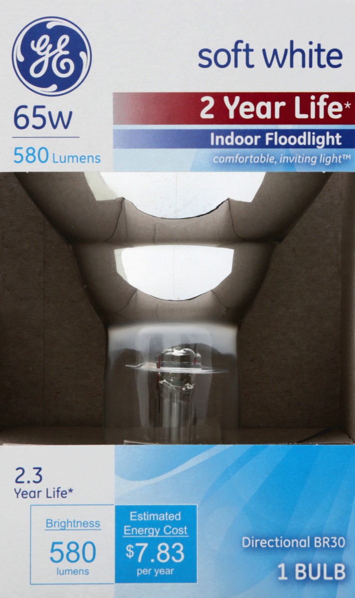 slide 1 of 11, GE 65 Watts Soft White Indoor Floodlight Light Bulb 1 ea, 1 ct