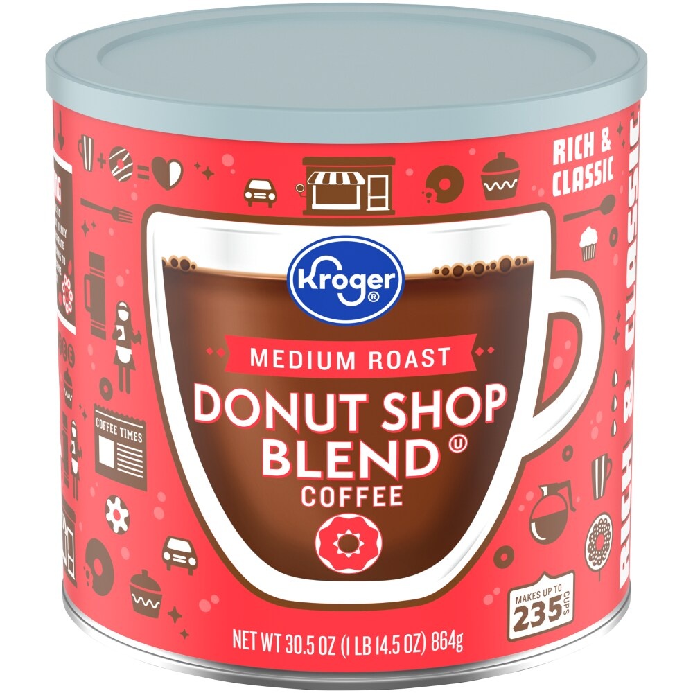 slide 1 of 1, Kroger Donut Shop Ground Coffee, 30.5 oz