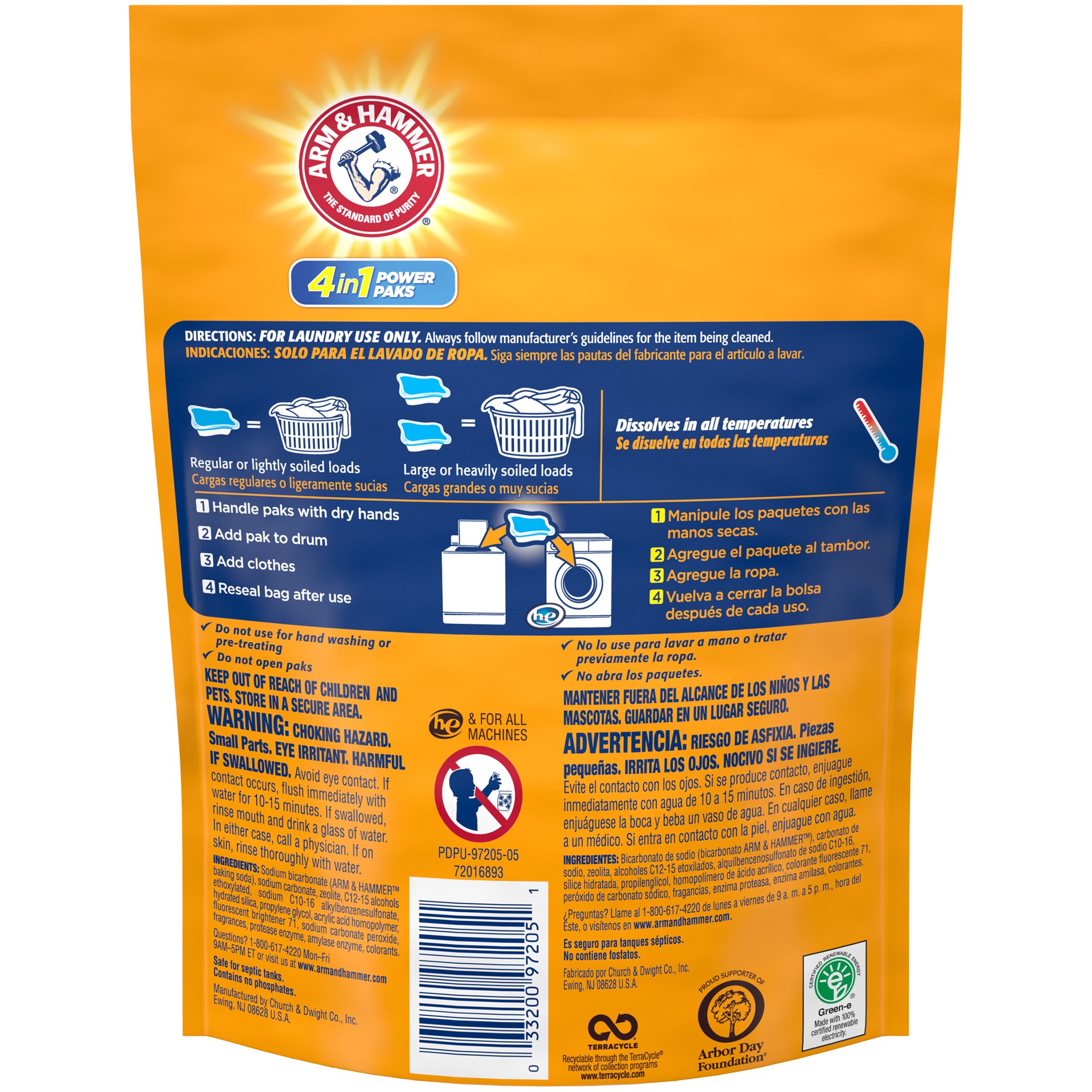 slide 3 of 5, ARM & HAMMER Arm Hammer 4-in-1 Laundry Detergent Power Paks, 21 Count (Packaging may vary), 21 ct