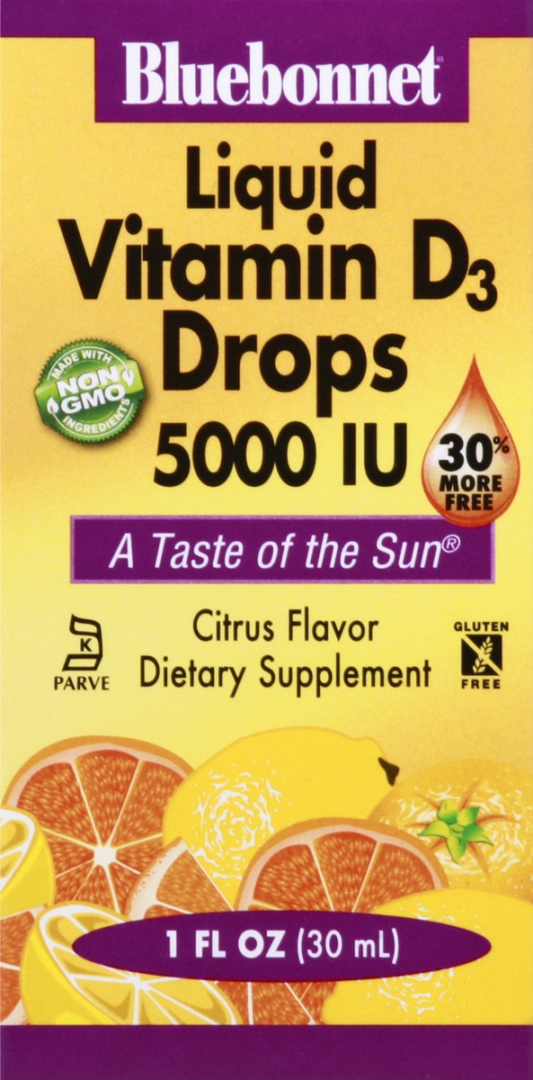 slide 1 of 13, Bluebonnet Nutrition Liquid Vitamin D3 Drops 5000 Iu, 1 fl oz