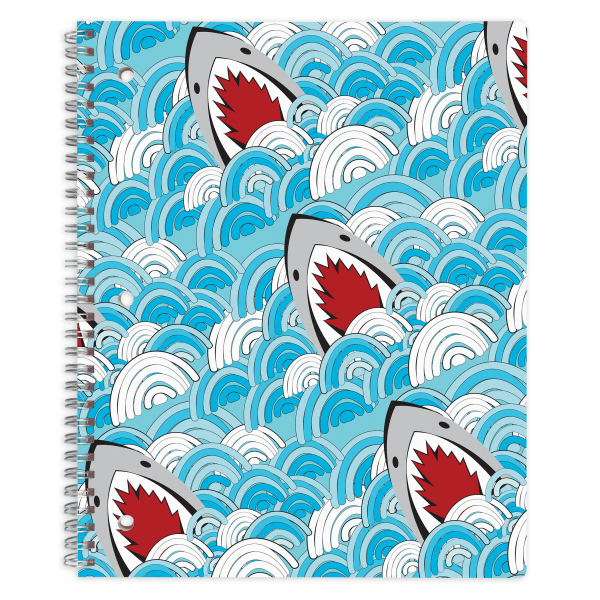 slide 1 of 1, Office Depot Brand Fashion Notebook, 8-1/2'' X 10-1/2'', Wide Ruled, 160 Pages (80 Sheets), Shark, 80 ct