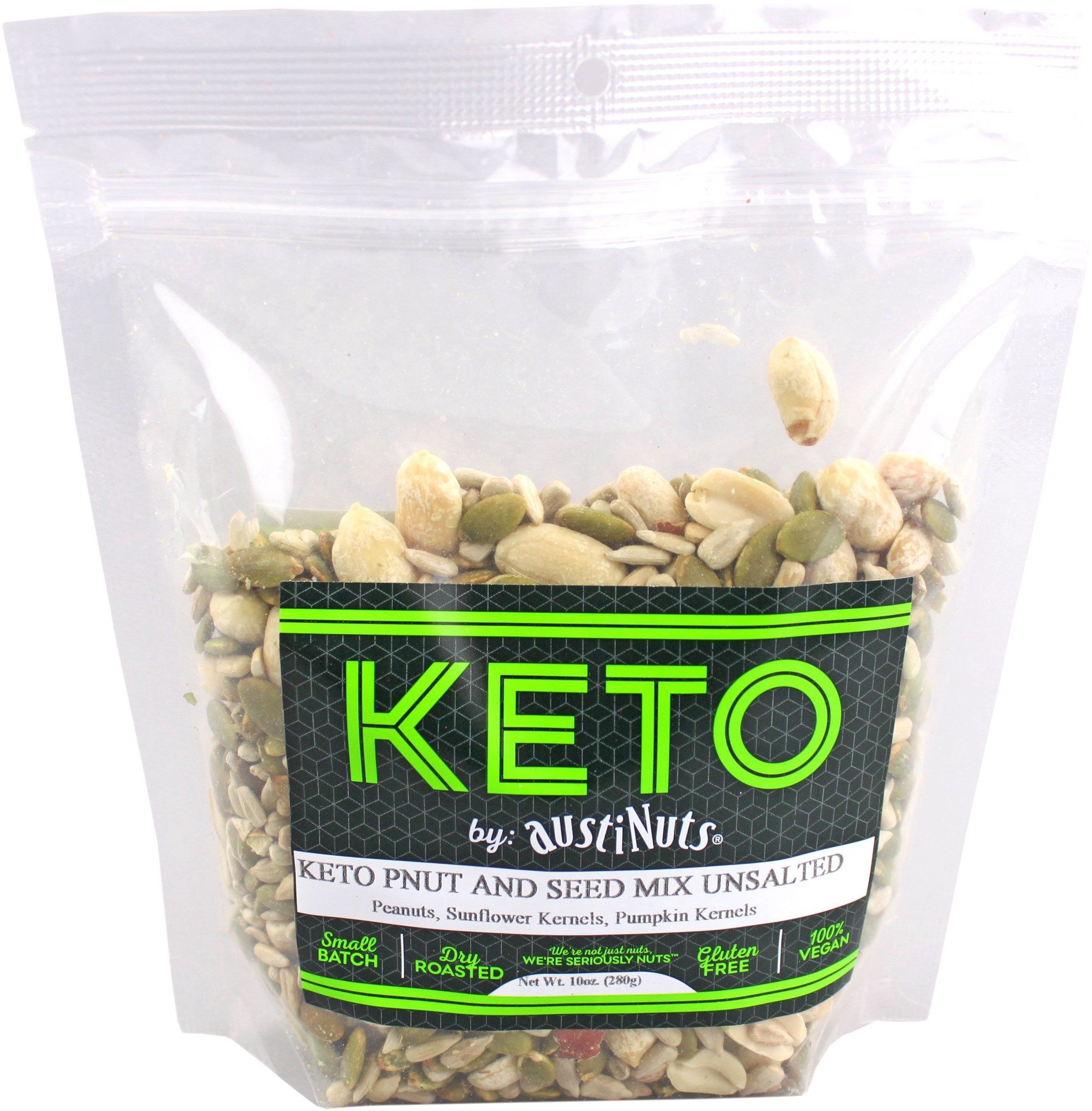 slide 1 of 1, Austinuts Keto Peanut And Seed Mix Unsalted, 10 oz