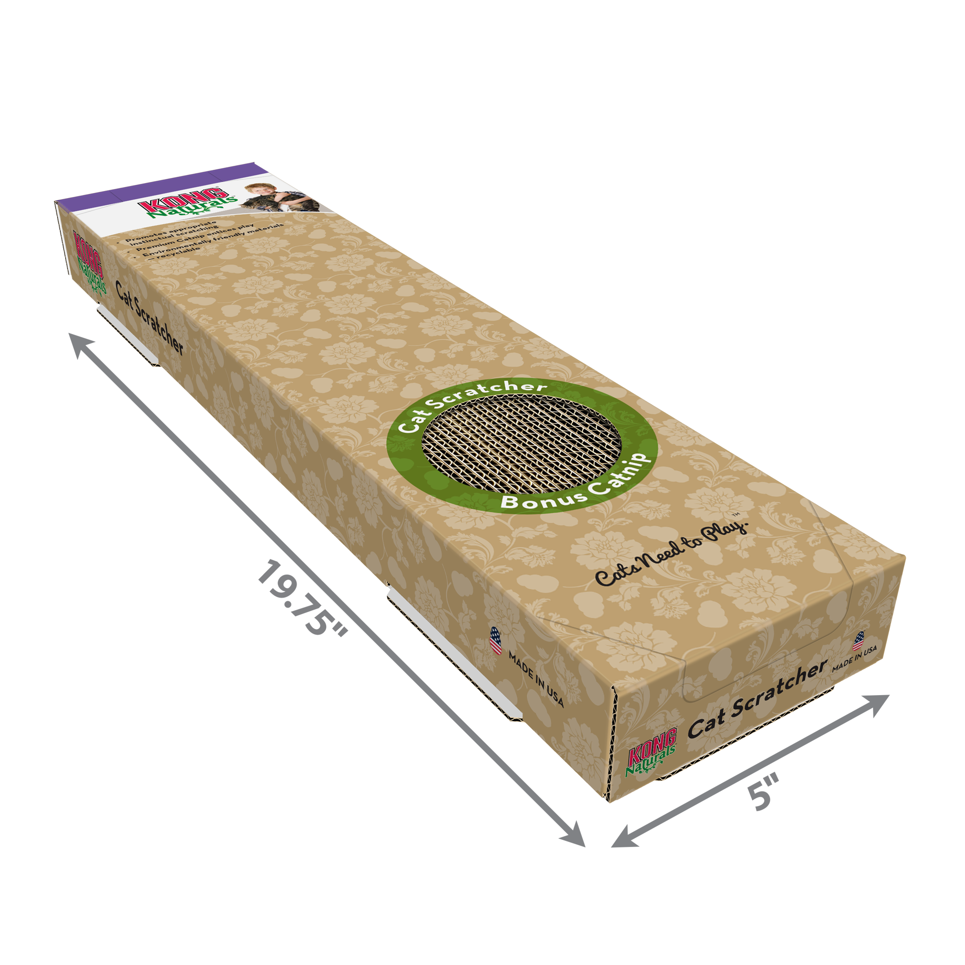 slide 2 of 3, Kong Naturals Scratcher Single, 1 ct