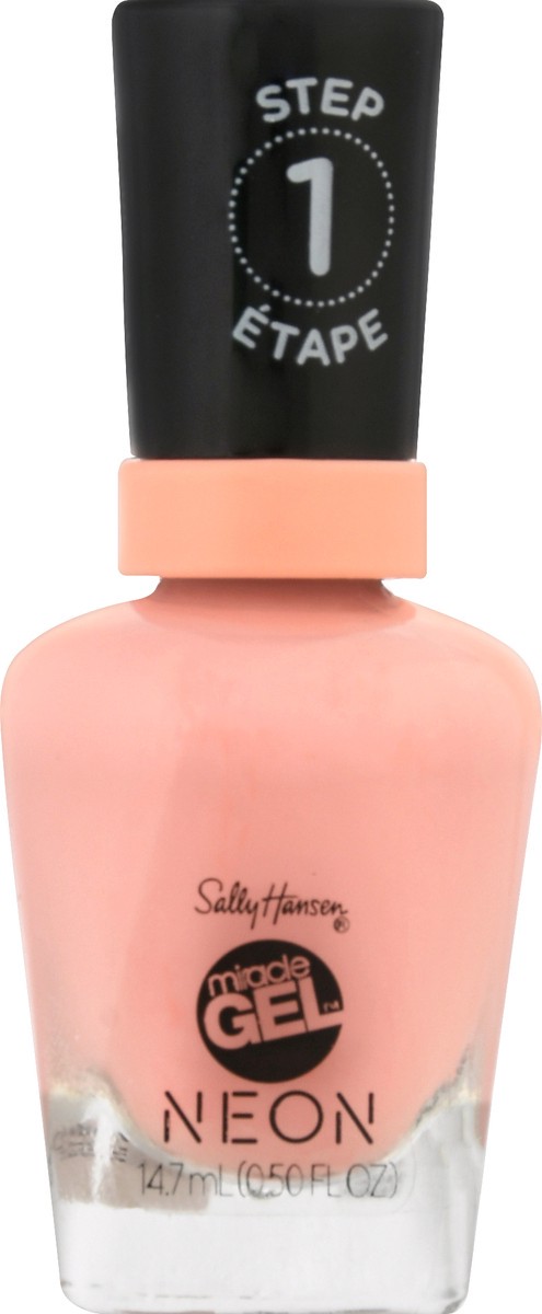 slide 7 of 11, Sally Hansen Miracle Gel Neon Peach Please 051 Nail Color 14.7 ml, 0.5 oz