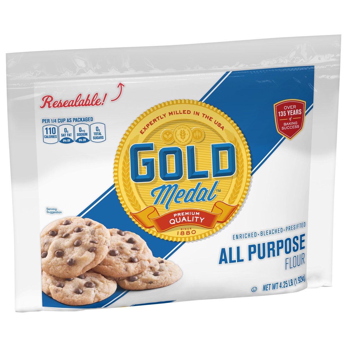 slide 9 of 9, Gold Medal All Purpose Flour with Resealable Bag, 4.25 pounds, 4.25 lb