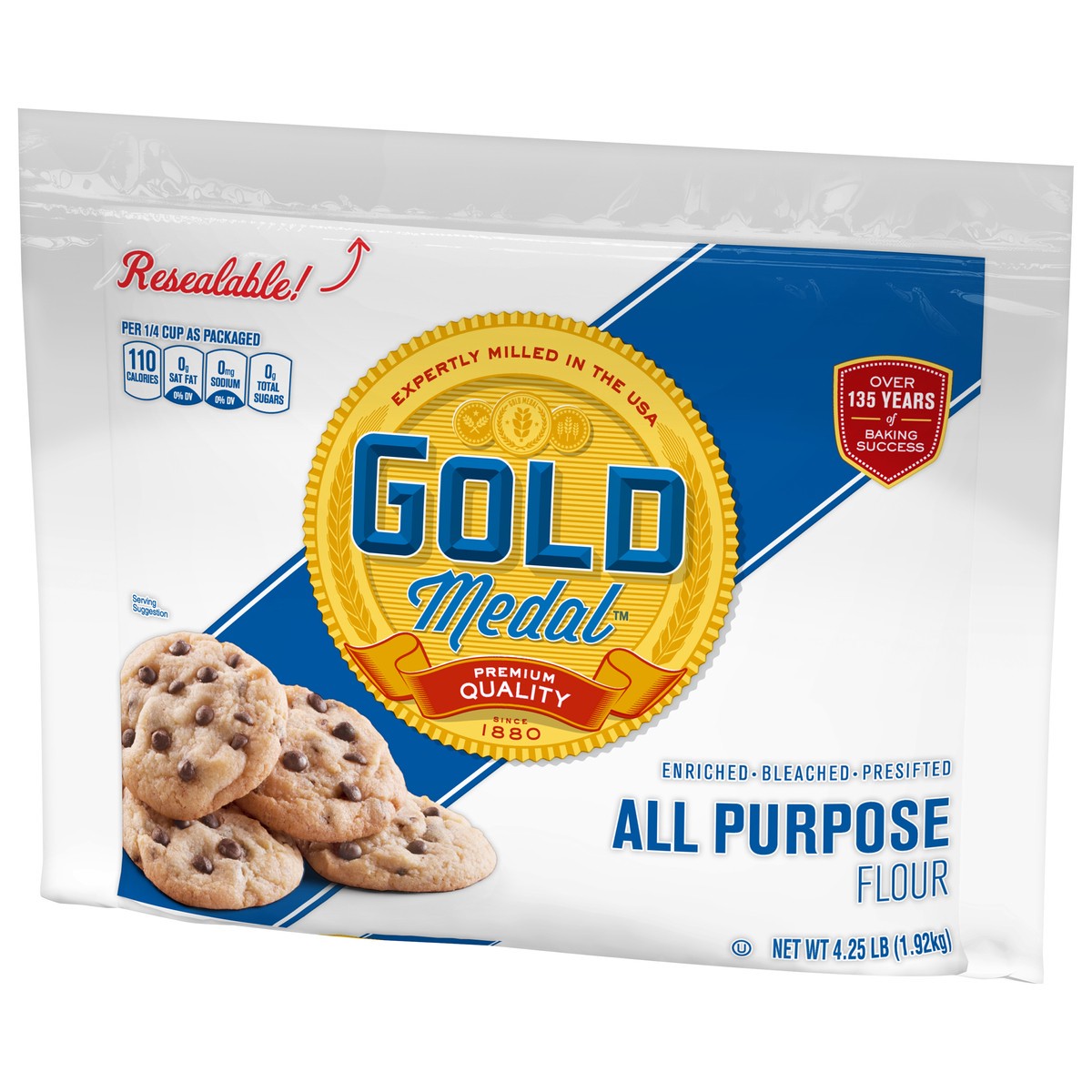 slide 3 of 9, Gold Medal All Purpose Flour with Resealable Bag, 4.25 pounds, 4.25 lb