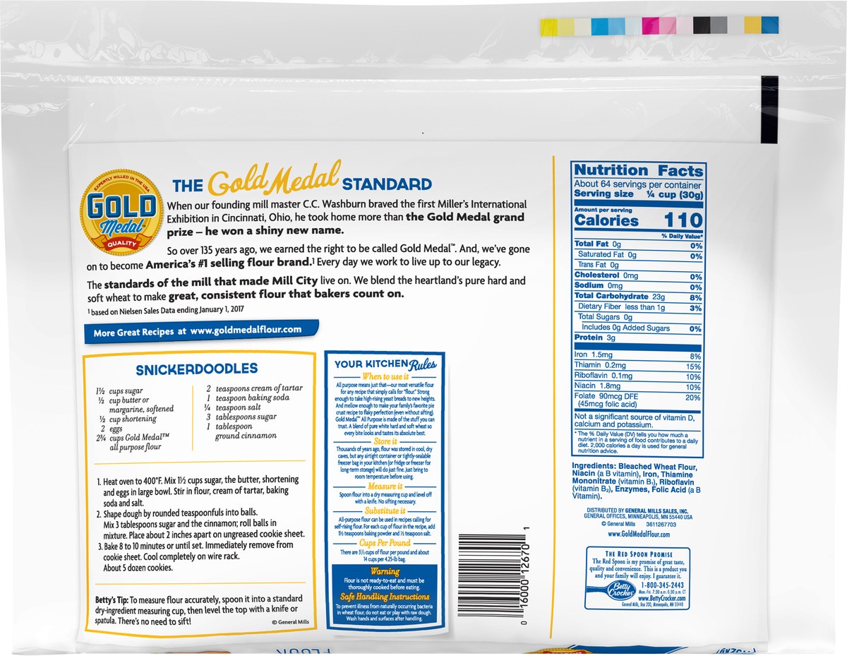 slide 7 of 9, Gold Medal All Purpose Flour with Resealable Bag, 4.25 pounds, 4.25 lb