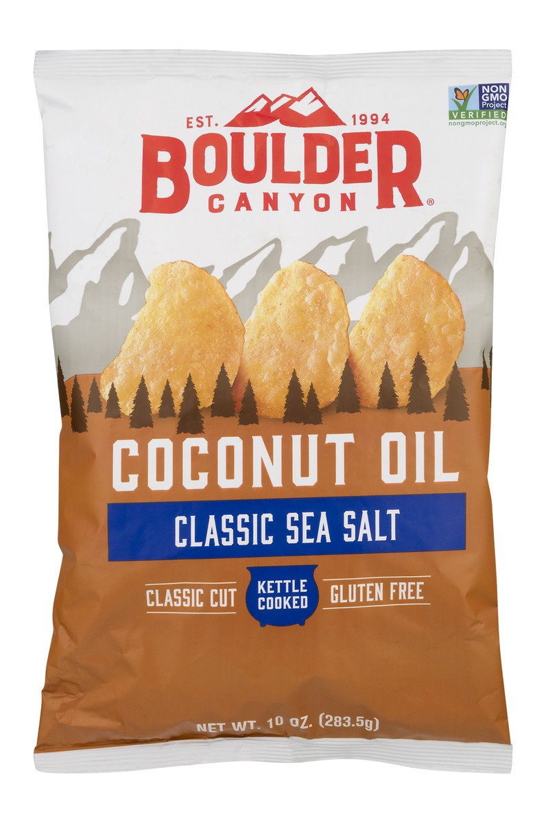 slide 1 of 11, Boulder Canyon Sea Salt Coconut Oil Kettle Potato Chips, 10 oz